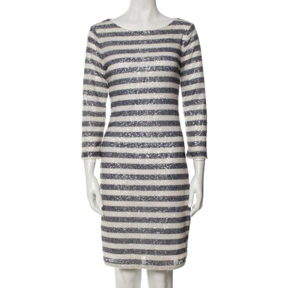 NWT Alice + Olivia Striped Sequin Dress - Picture 1 of 11